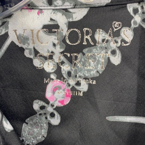 Victoria’s Secret button up soft Short long Sleeve Floral robe SZ M - Picture 3 of 10